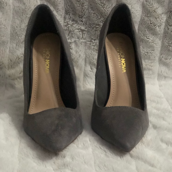 Fashion Nova Shoes - Gray Pointed Toe Heels